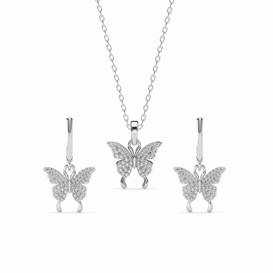 Silver Fia Butterfly Jewellery Set