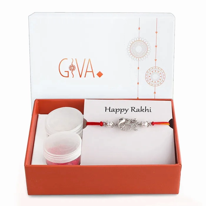 Silver Ganesha Blessing Rakhi