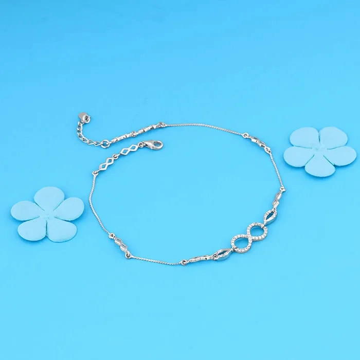 Silver Graceful Infinity Anklet