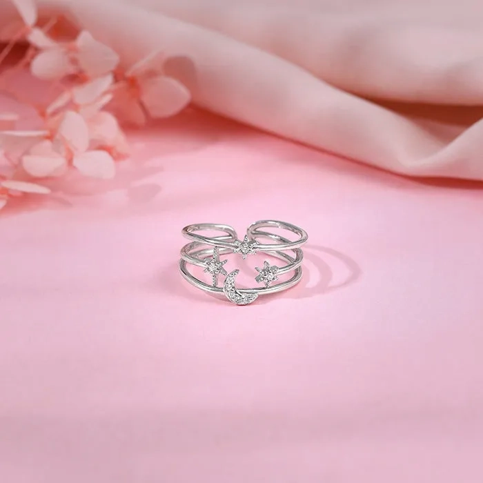 Silver Heavenly Cocktail Ring
