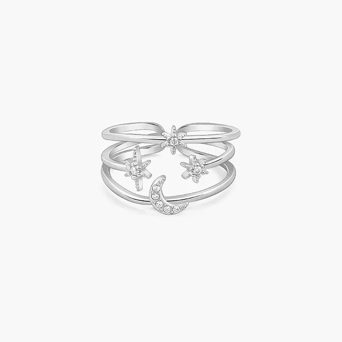 Silver Heavenly Cocktail Ring
