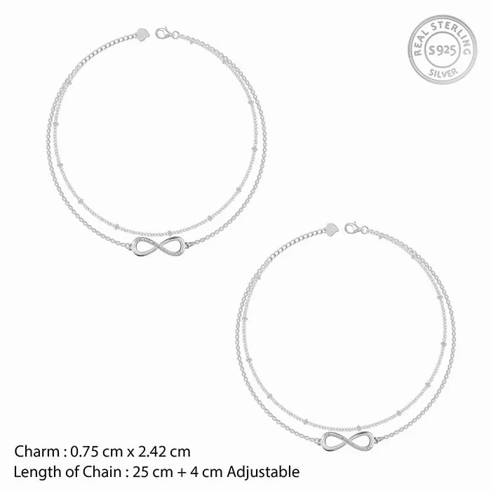 Silver Infinite Glow Anklet