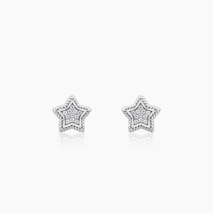 Silver Love The Star Studs