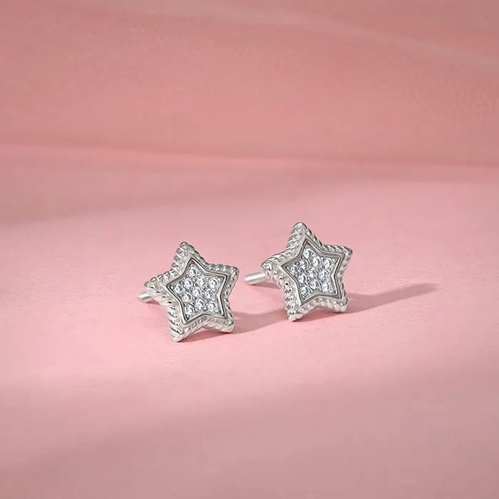 Silver Love The Star Studs