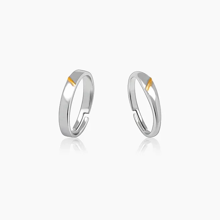 Silver Meant to Be Couple Rings