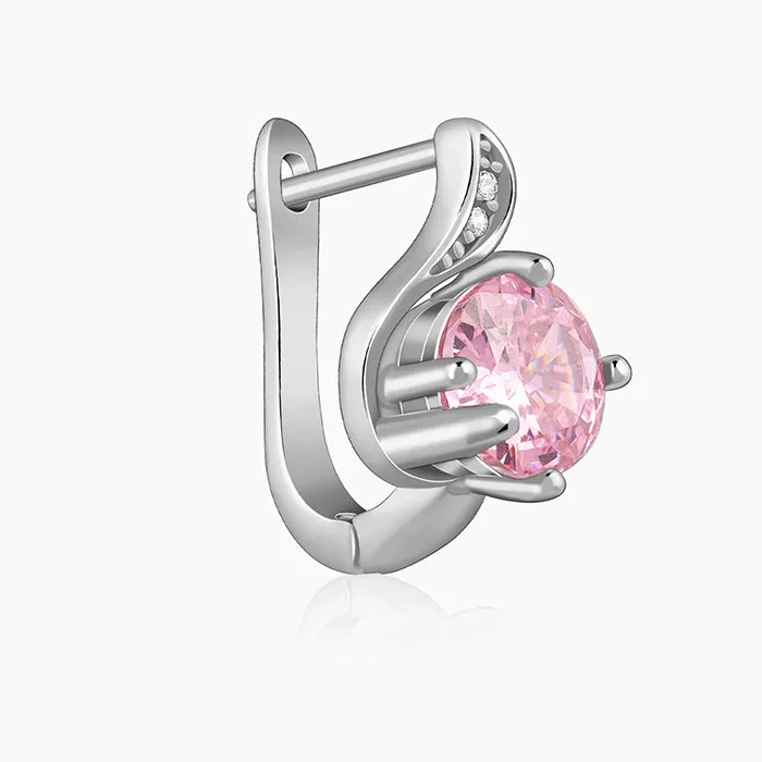 Silver Pink Shine Studs