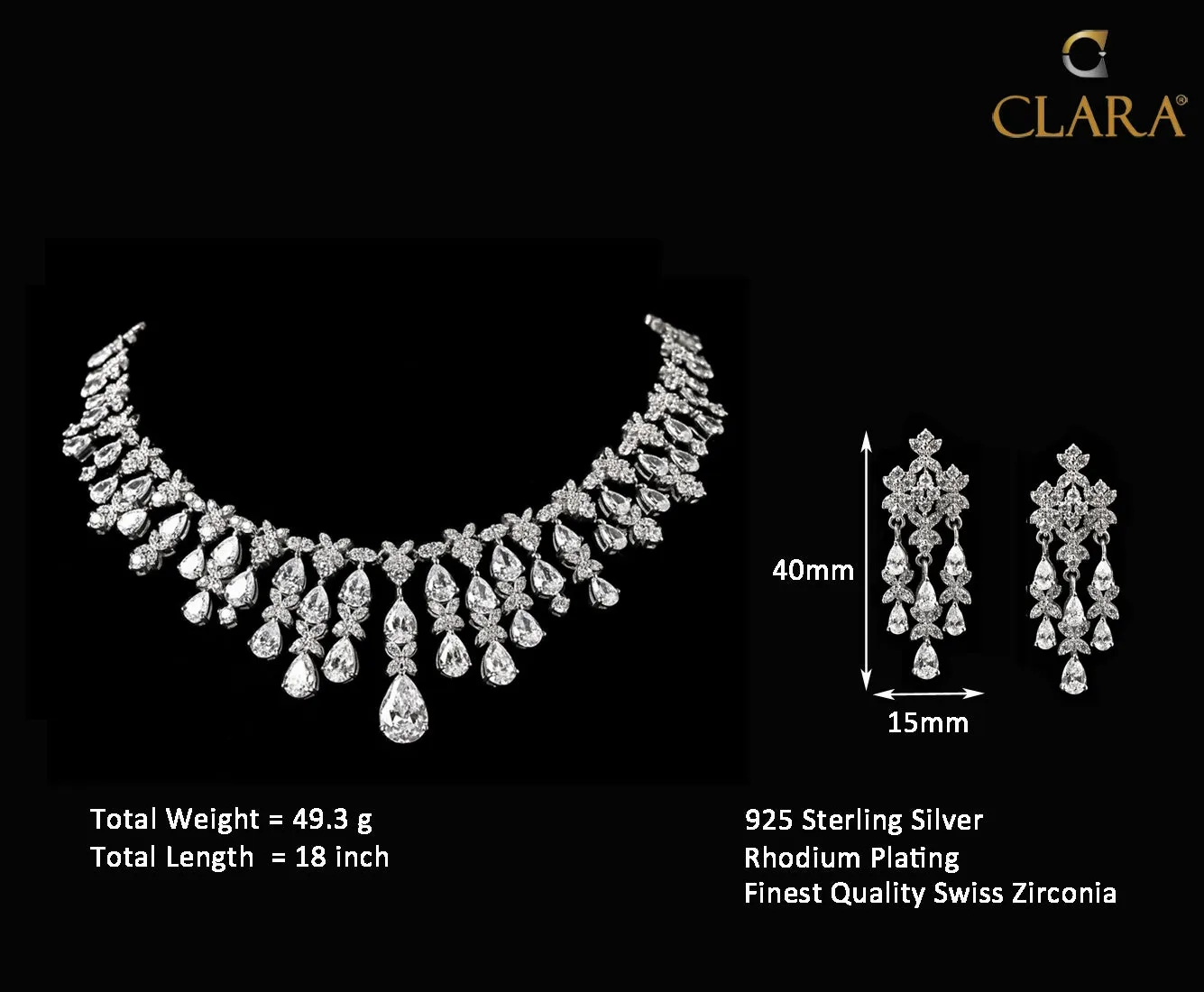 Silver Queen's Necklace Jewellery Set