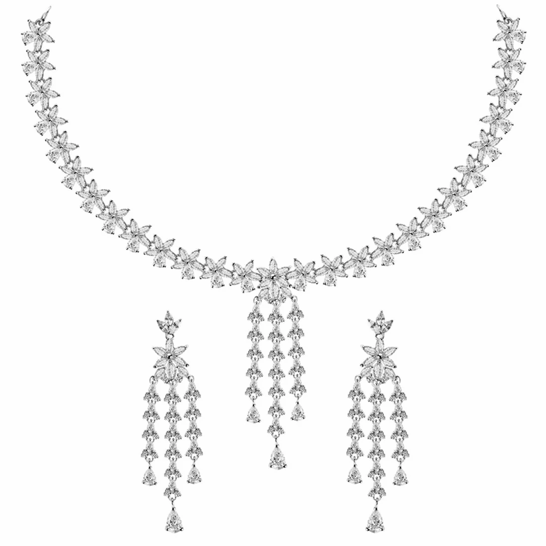 Silver Shiza Necklace Jewellery Set