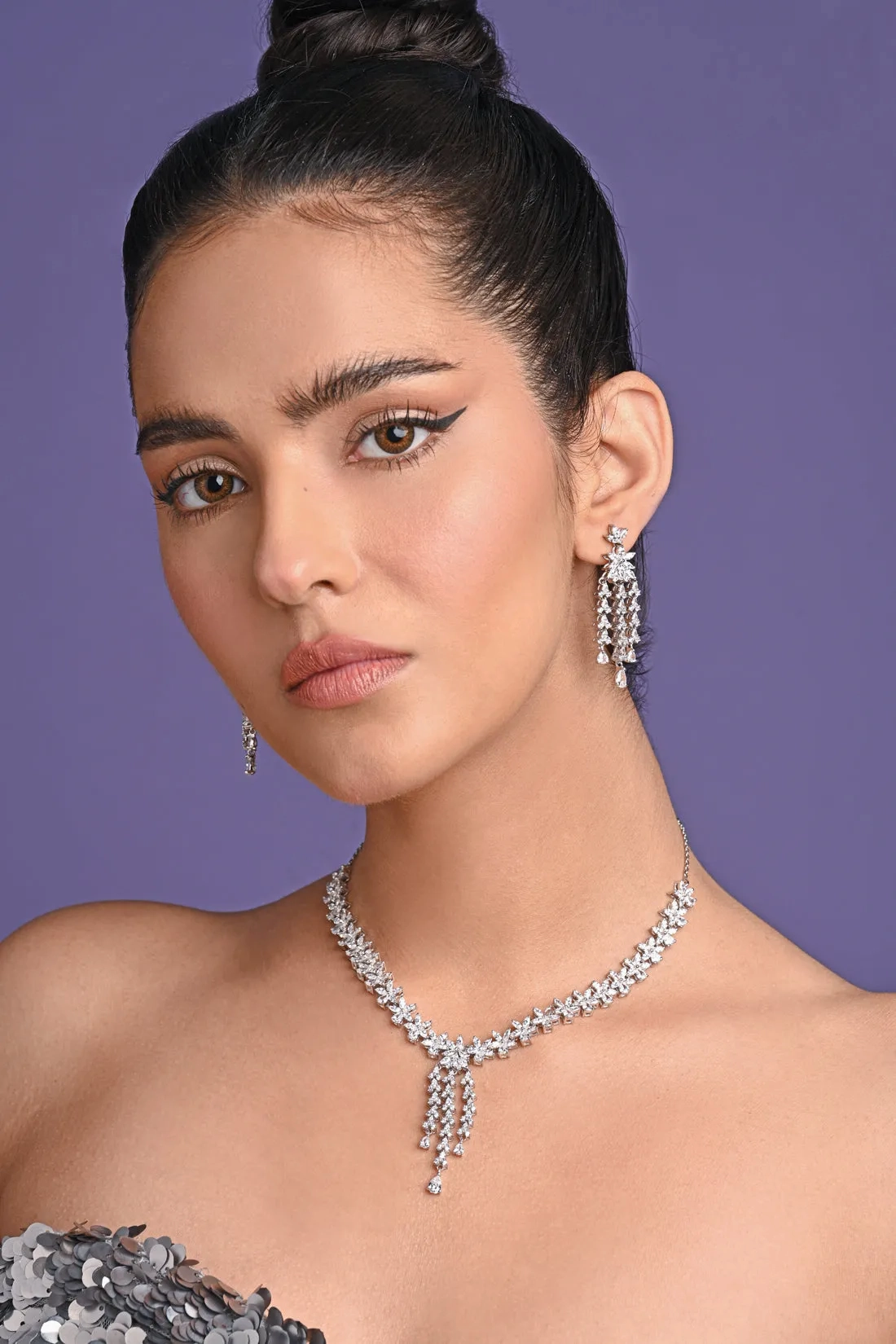 Silver Shiza Necklace Jewellery Set