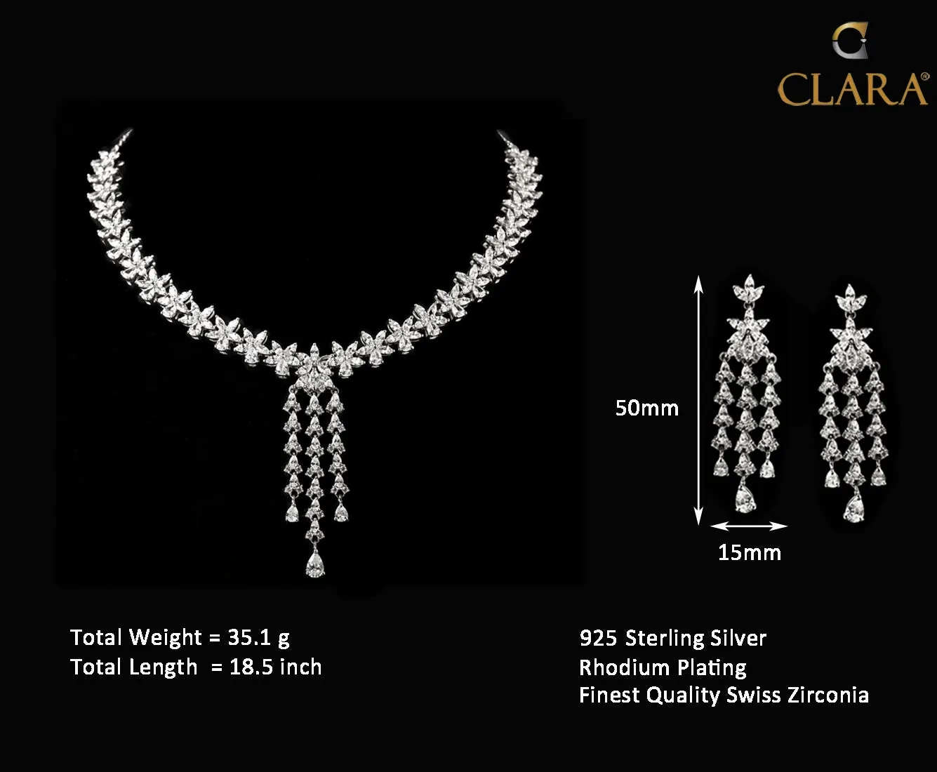 Silver Shiza Necklace Jewellery Set