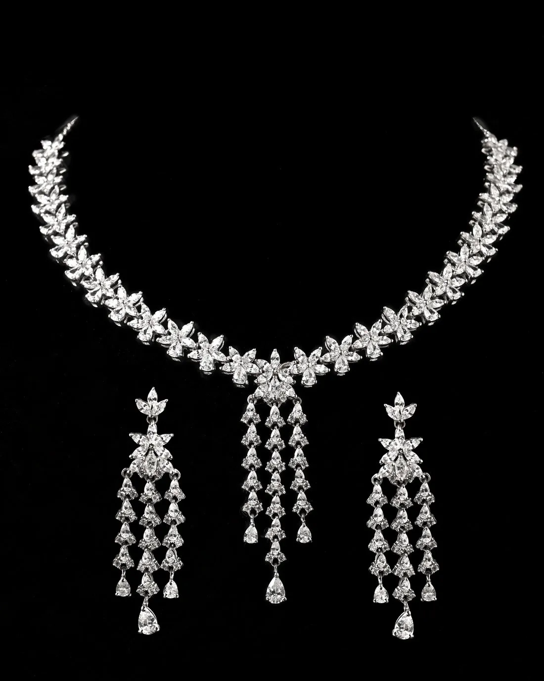 Silver Shiza Necklace Jewellery Set
