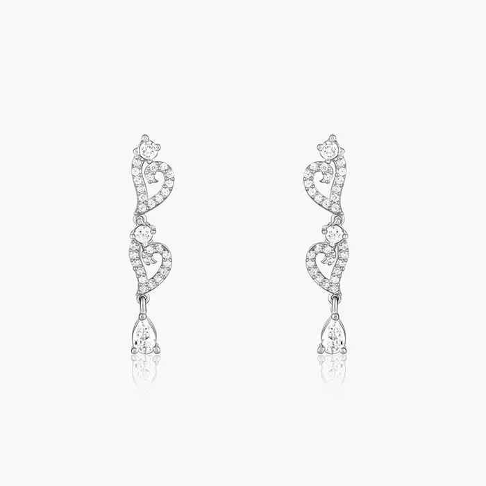 Silver Sparkling Love Story Earrings