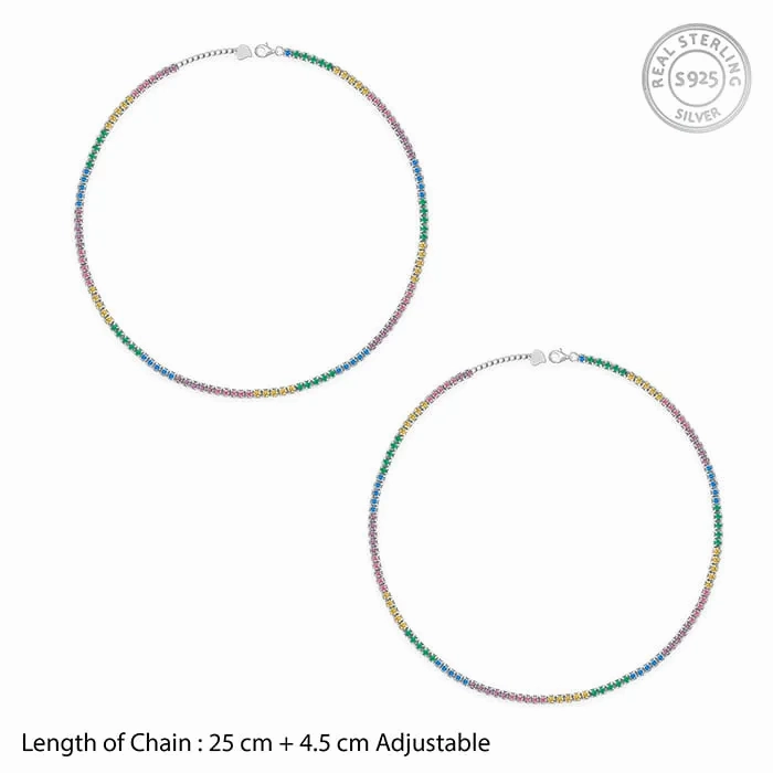Silver Spectrum Shine Anklet