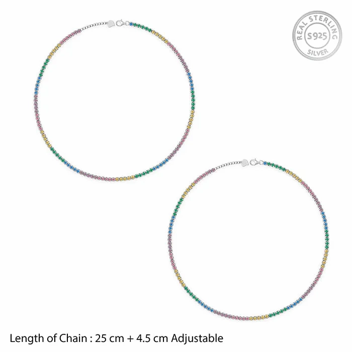 Silver Spectrum Shine Anklet