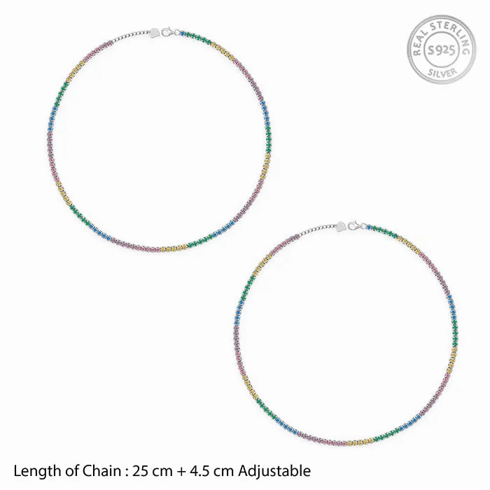 Silver Spectrum Shine Anklet