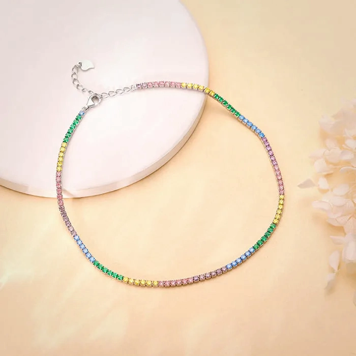 Silver Spectrum Shine Anklet