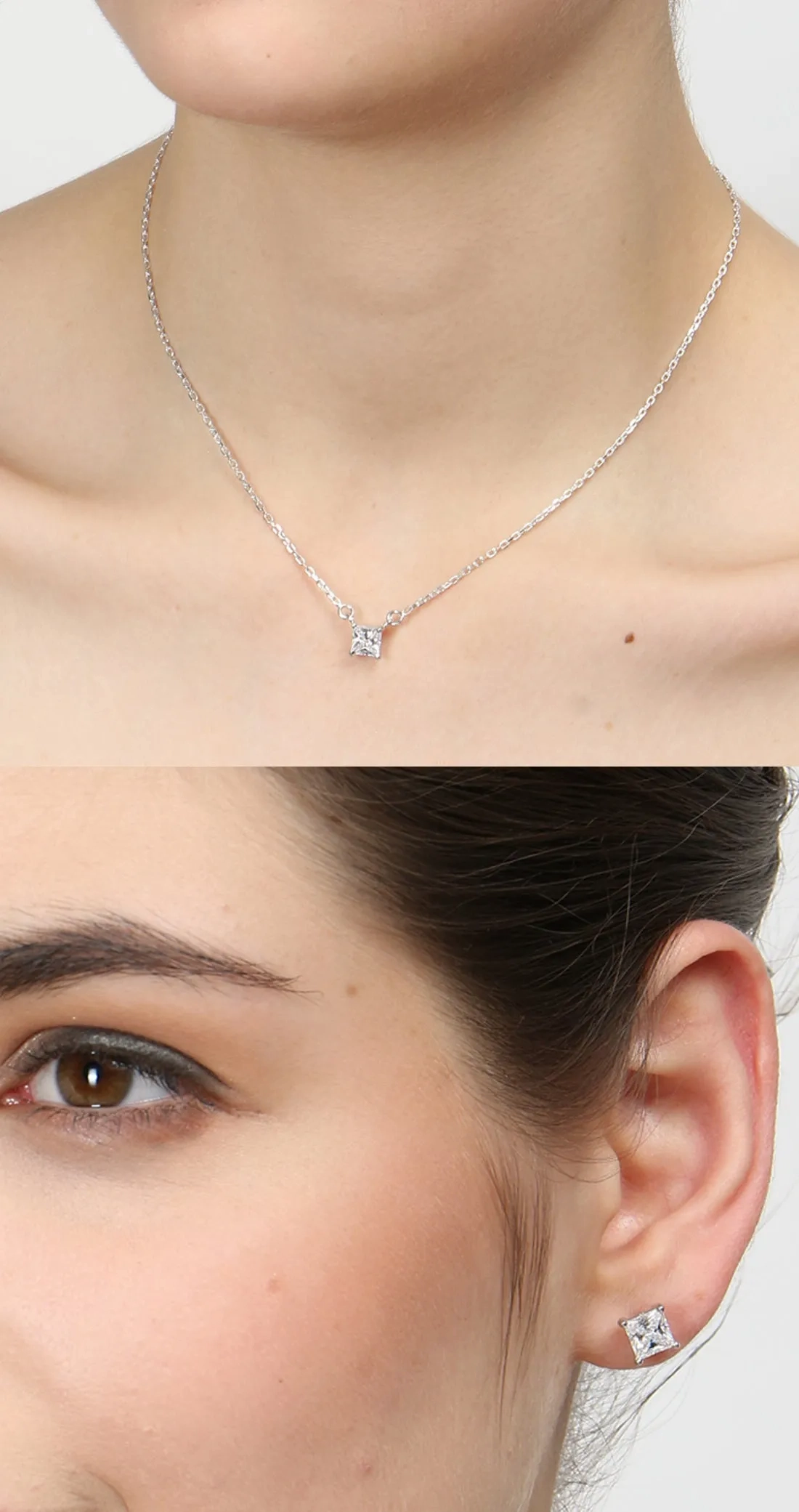 Silver Square Jewellery Set