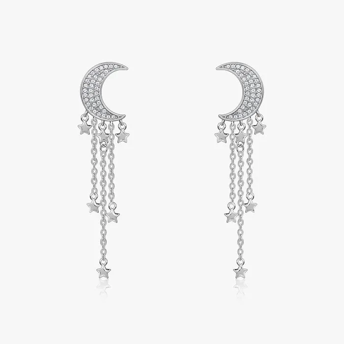 Silver Starry Star Danglers