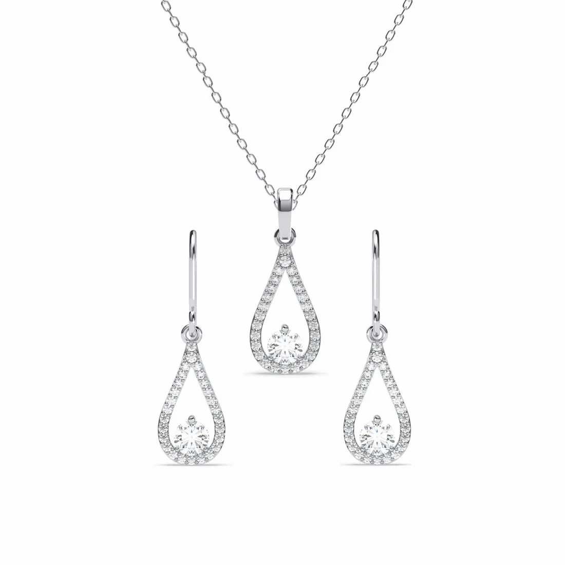 Silver Teardrop Jewellery Set