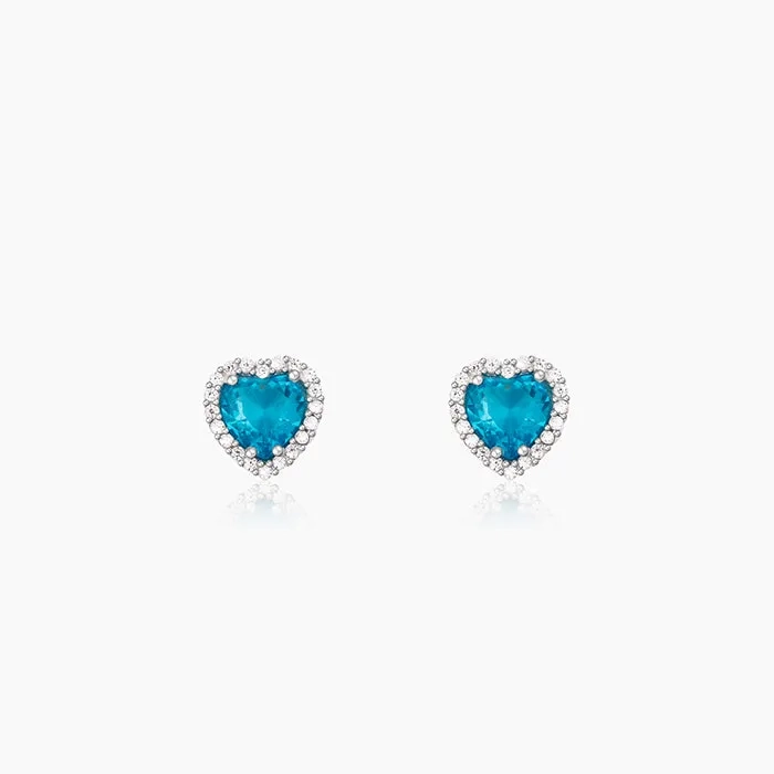 Silver Titanic Heart Of The Ocean Studs