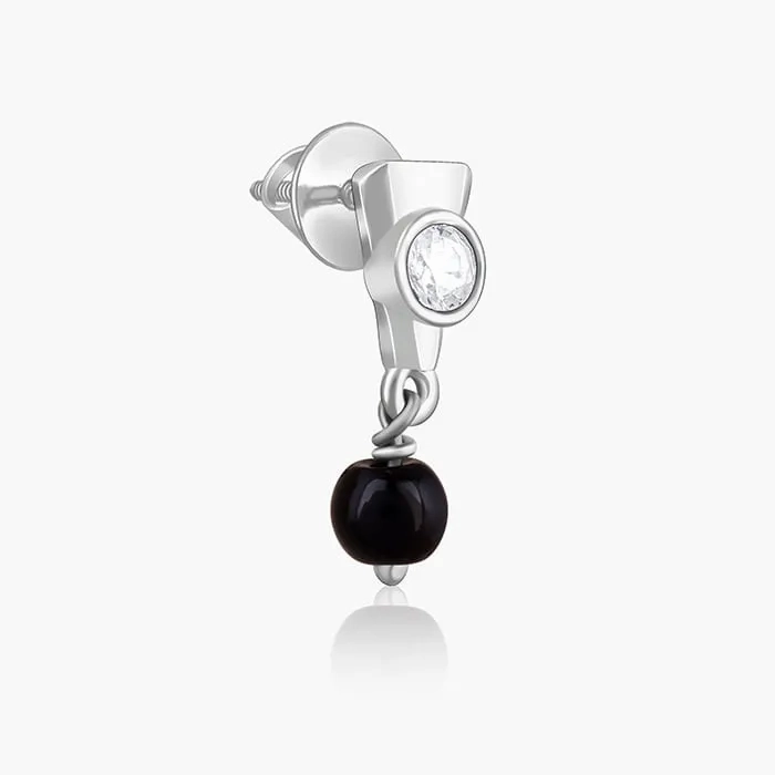Silver Zirconia Noir Earrings
