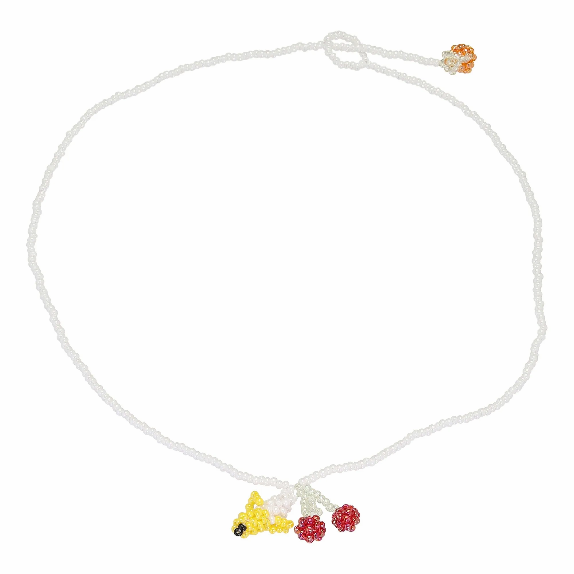 Simple Fruit Salad Necklace Yellow and Red Beads