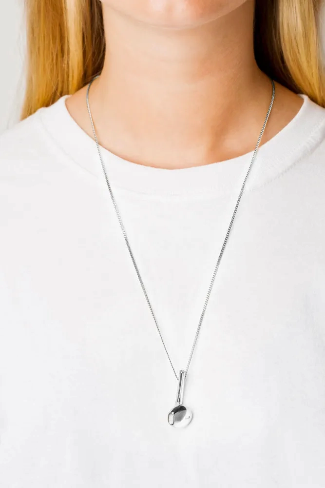 Single earphone Silver Necklace