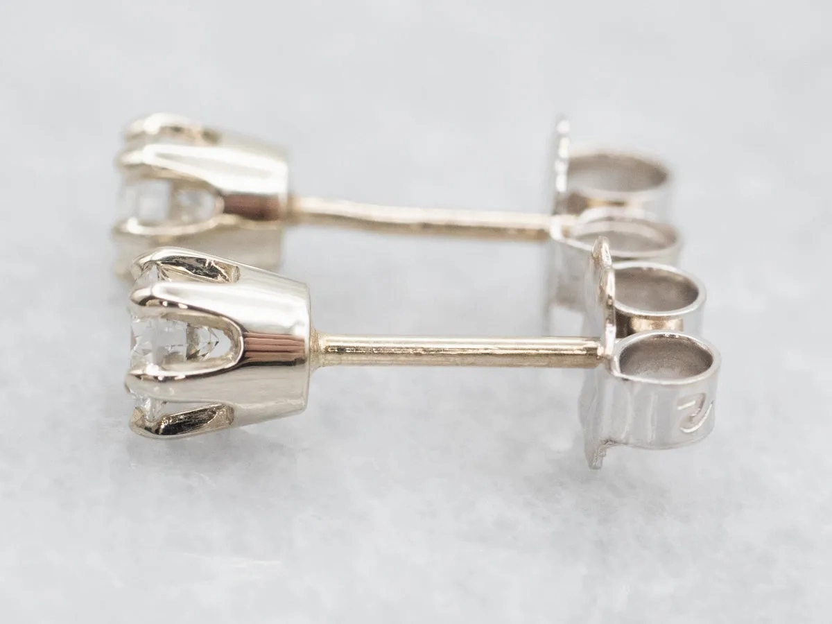 Six Prong Diamond Stud Earrings