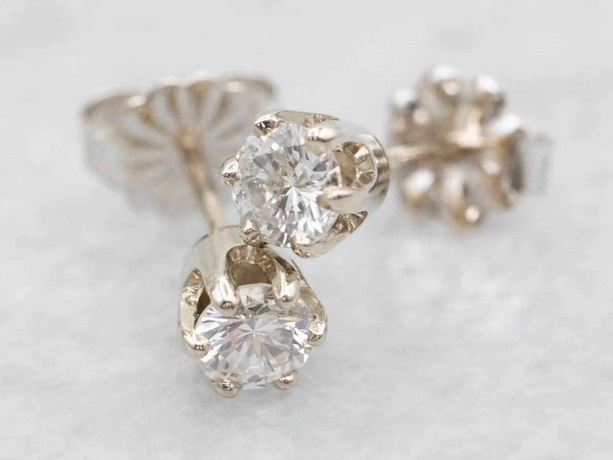 Six Prong Diamond Stud Earrings