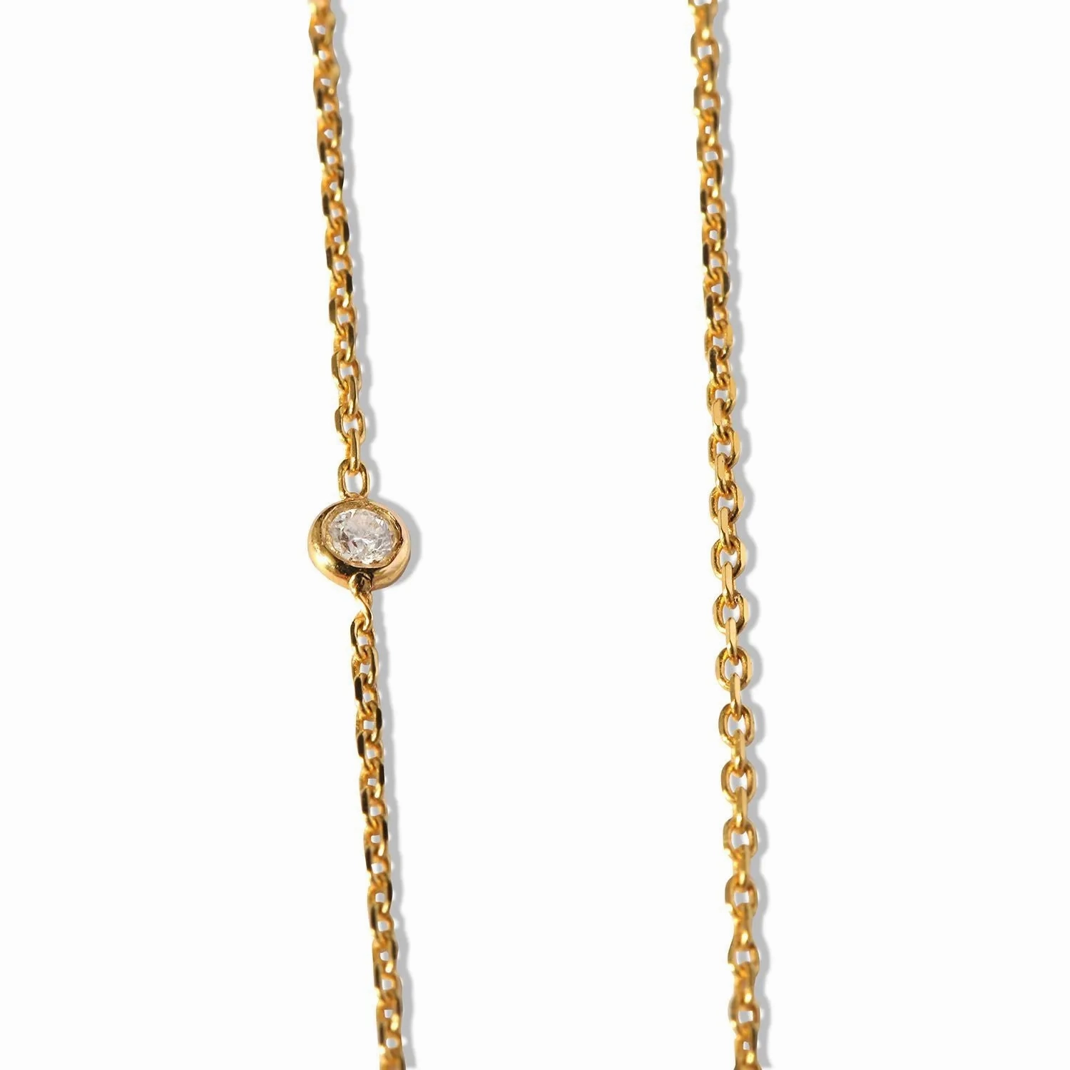 Sky Blue Shell 14K Gold Necklace w. Diamond