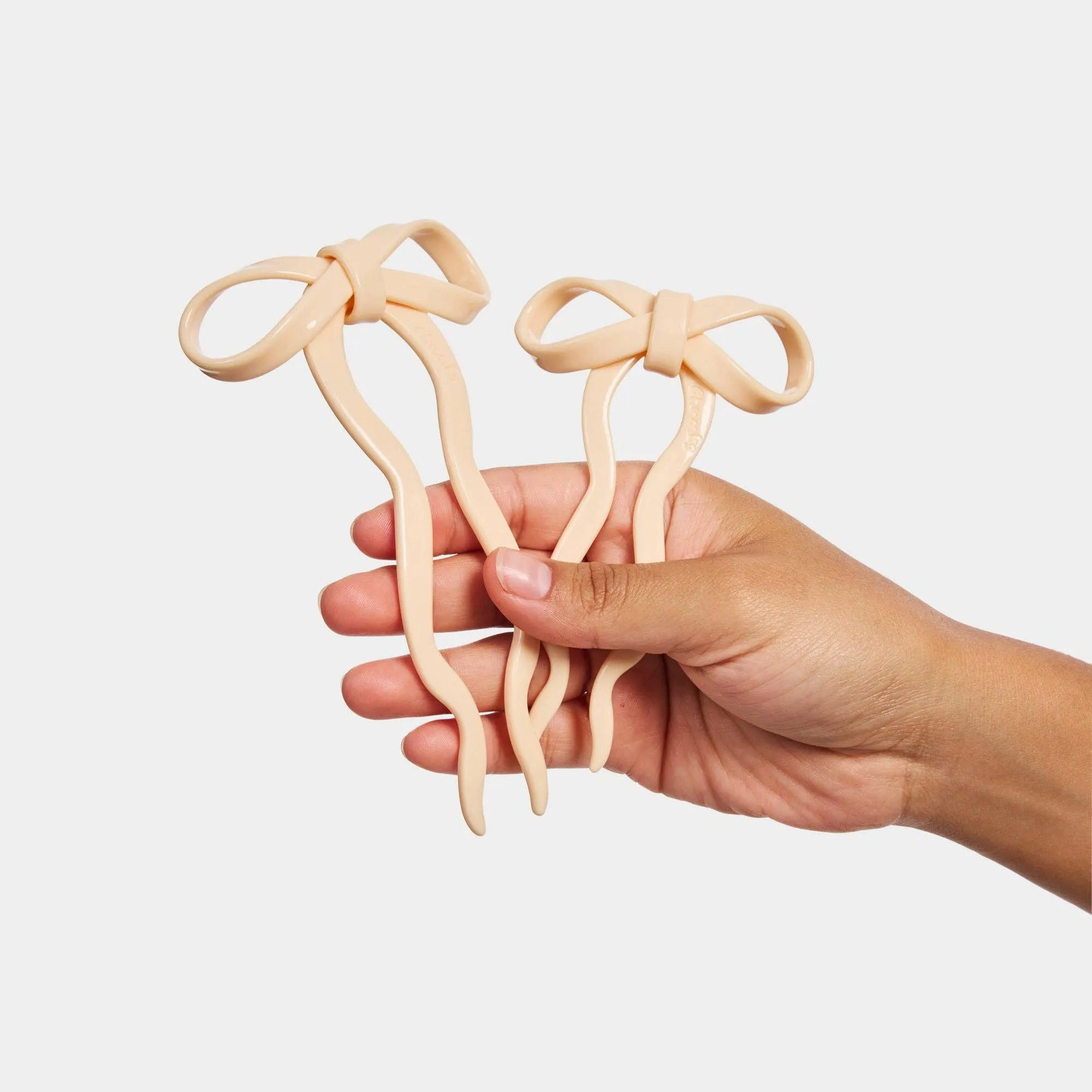 Small Bow Hairpin - Cream