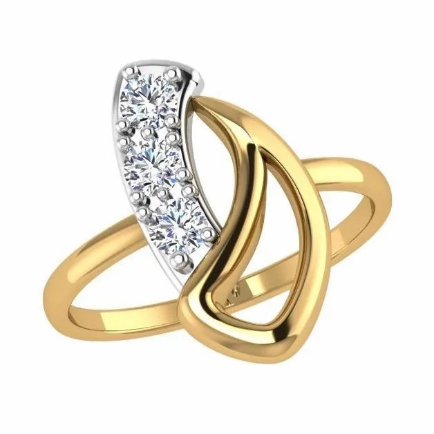 Small Fun Teenager Diamond Ring 14K Yellow  Gold