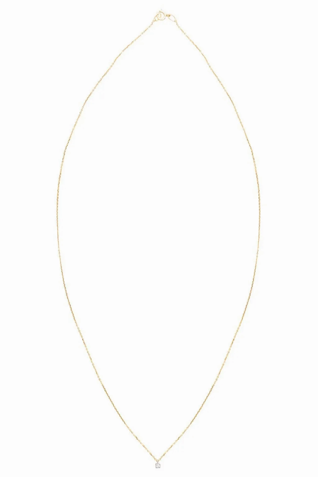Small Minibox 18K Gold Necklace w. Diamond