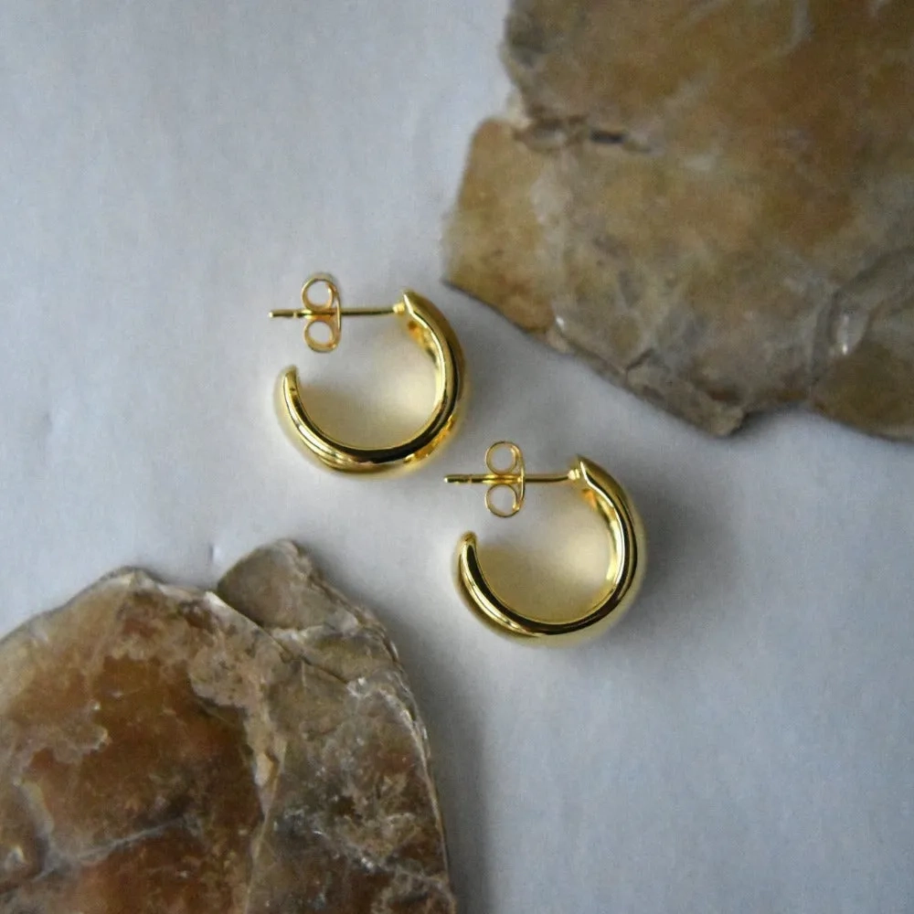 Small Wide Hoop Stud
