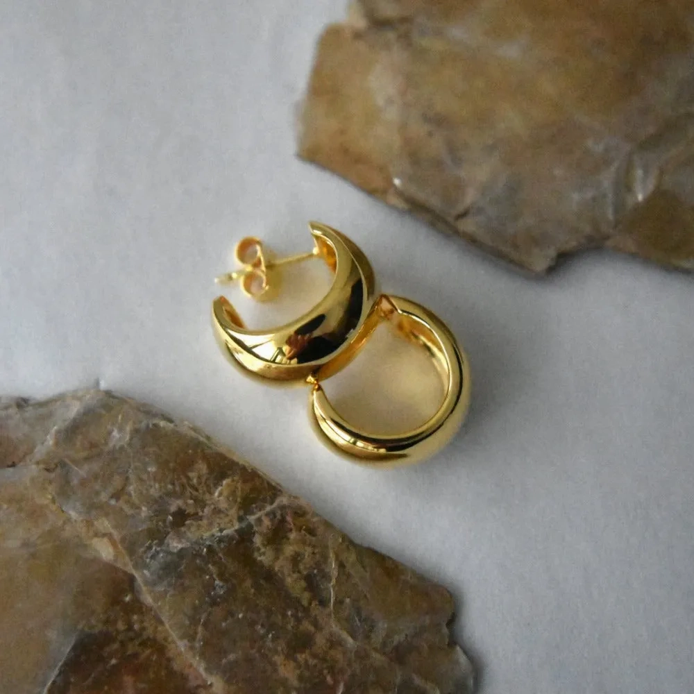 Small Wide Hoop Stud