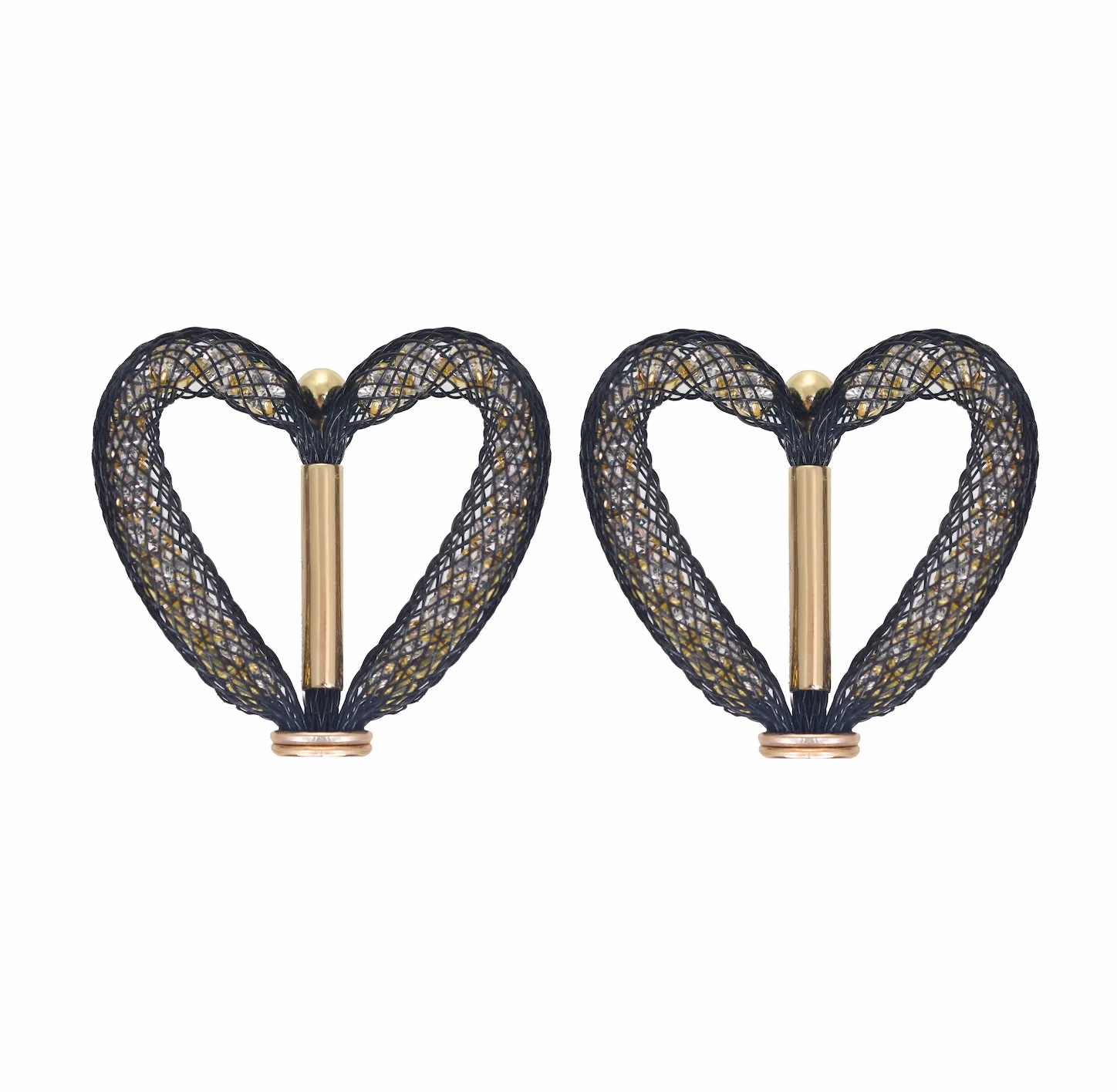 Smitten Studs - Black &amp; Gold