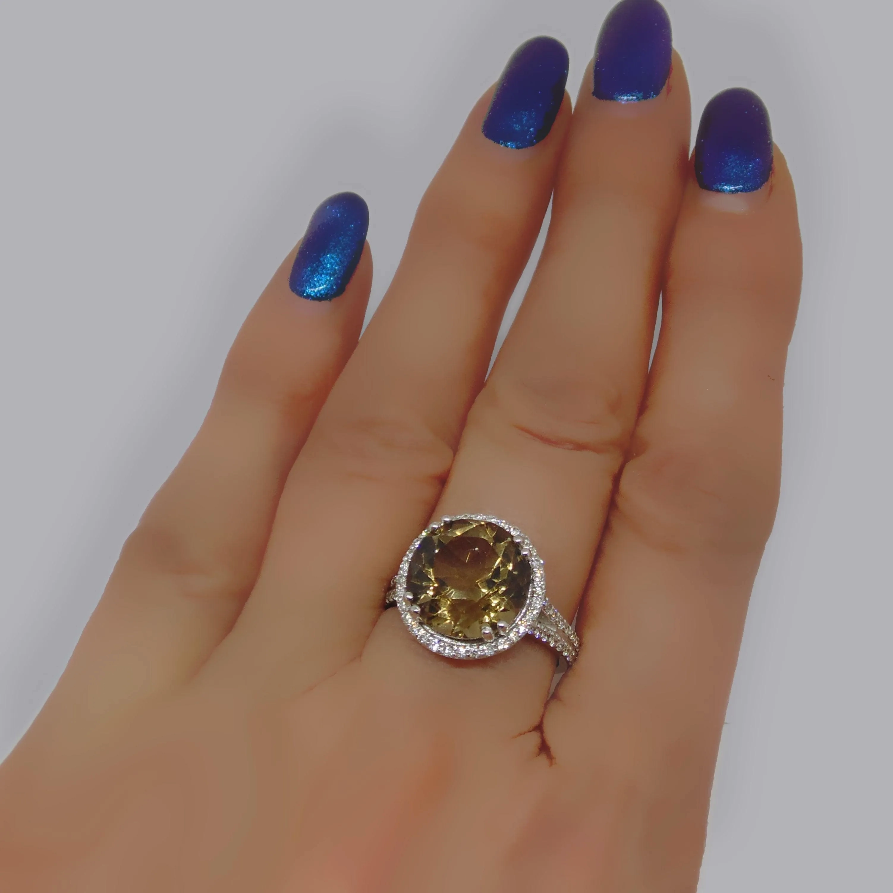 Smoky Topaz and Diamond Ring