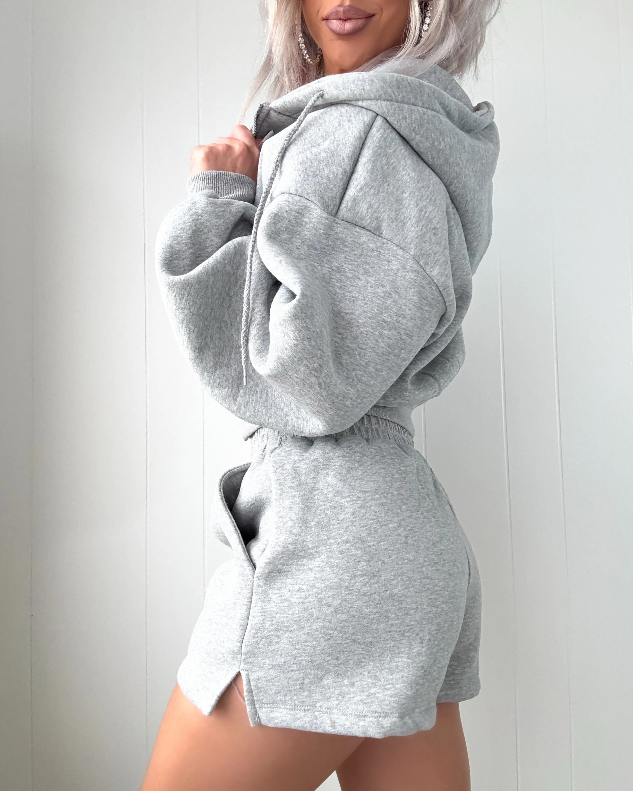 Snuggle Squad Fleece Shorts Set - Meliertes Grau