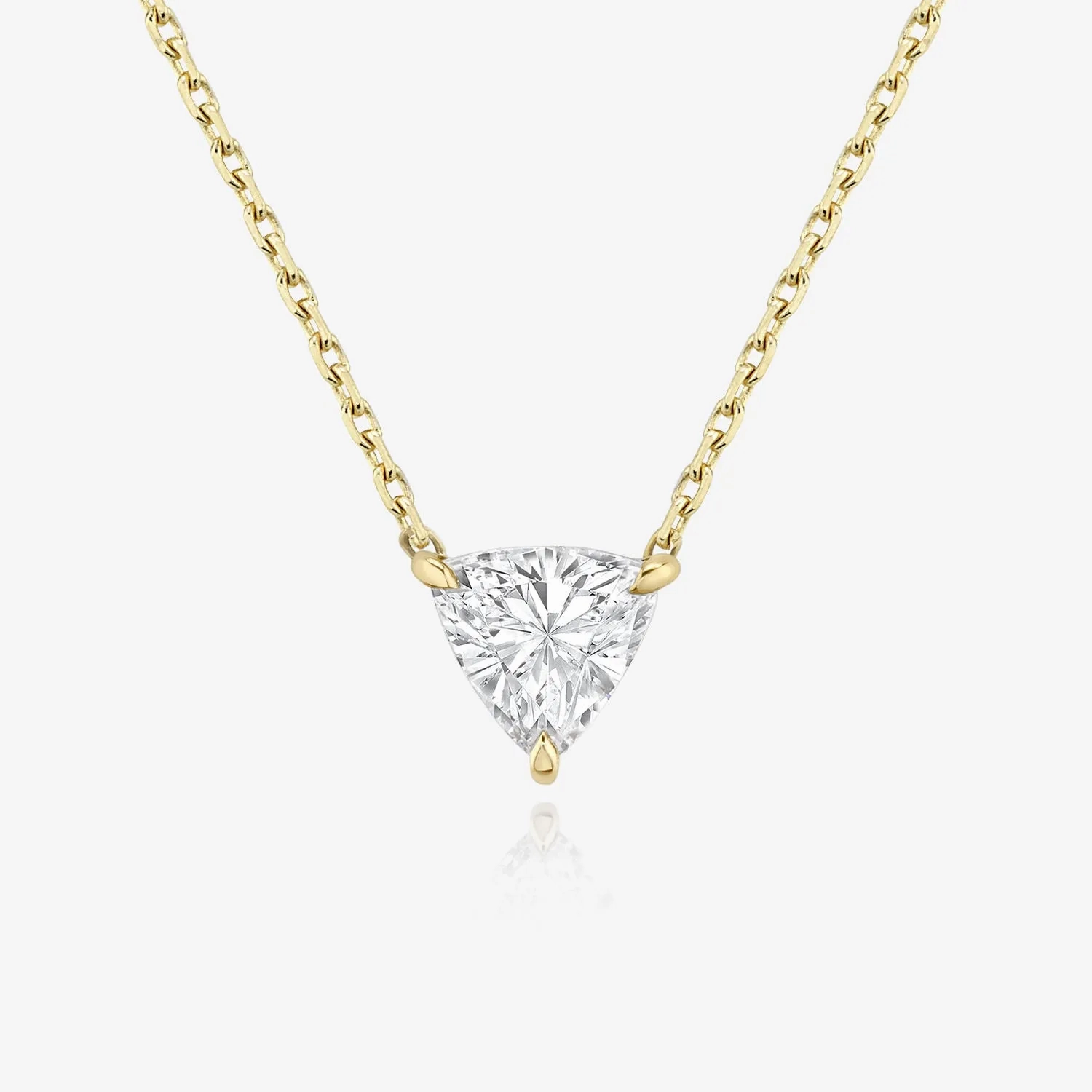 Solitaire Trillion 14K Rosegold Necklace w. Lab-Grown Diamond