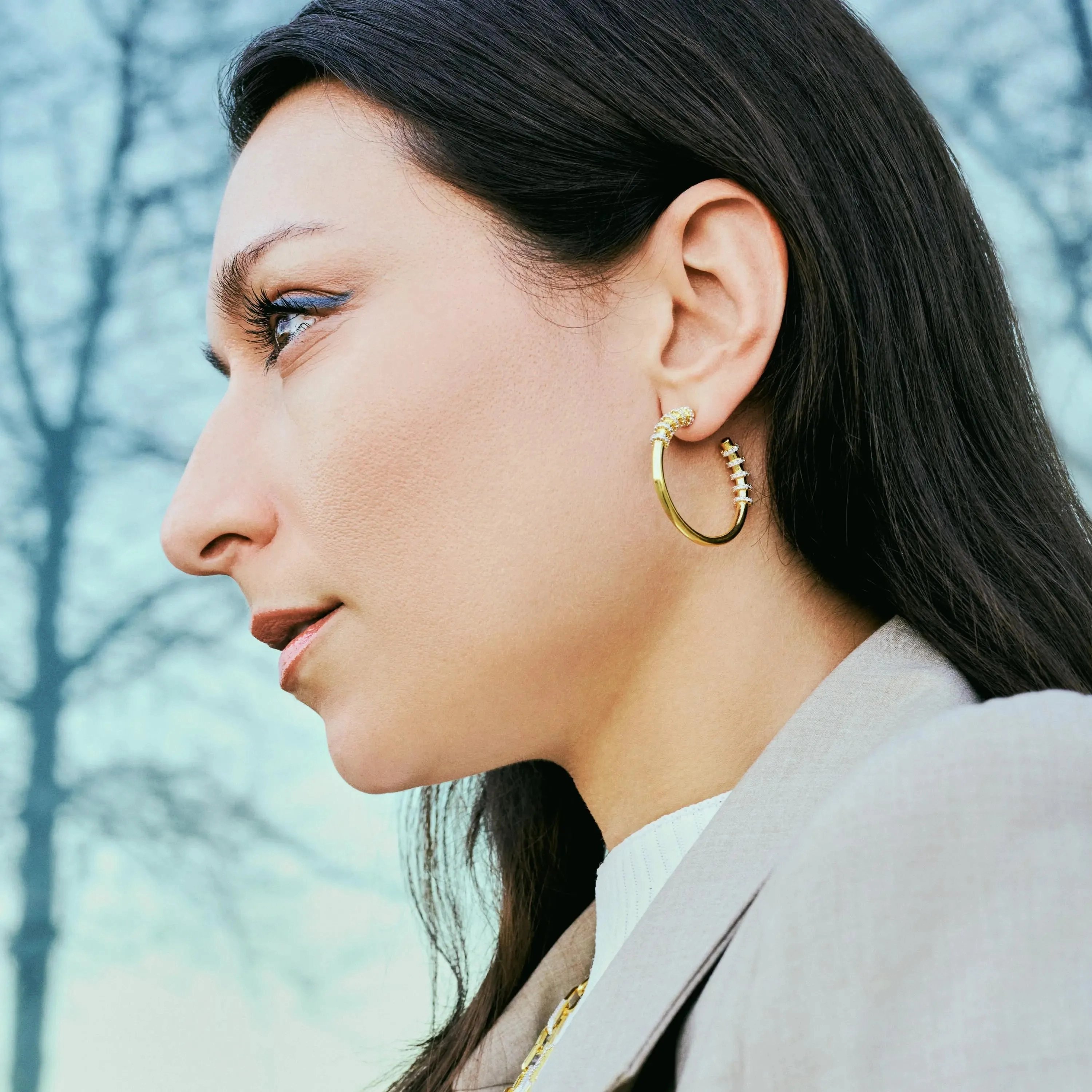 Sparkling Reflections Hoop Earrings