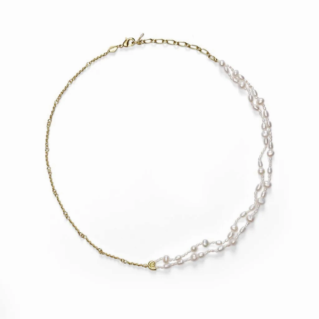 Sprezzatura Gold Plated Necklace w. Pearls