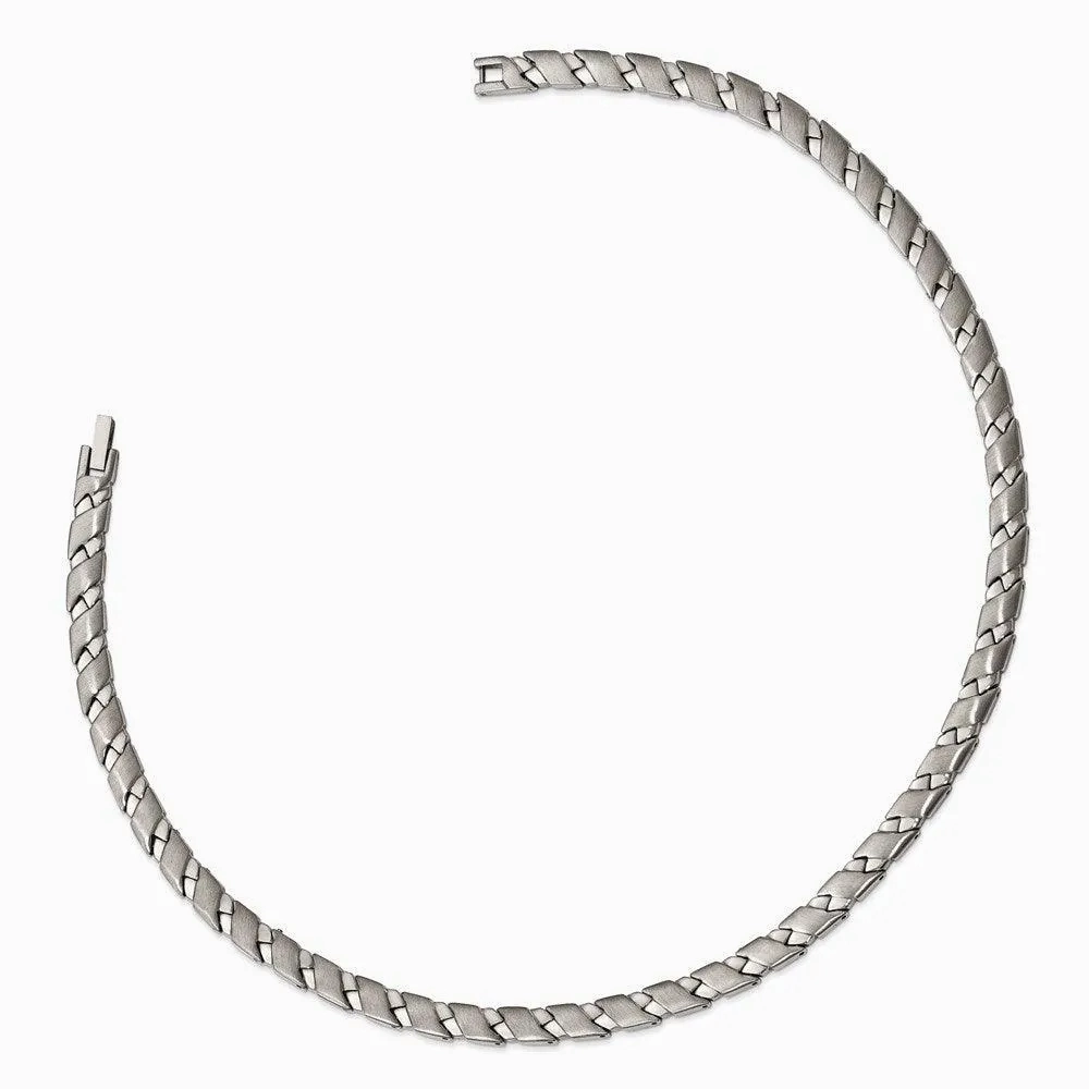 Stainless Steel Brushed and Polished 19in Necklace