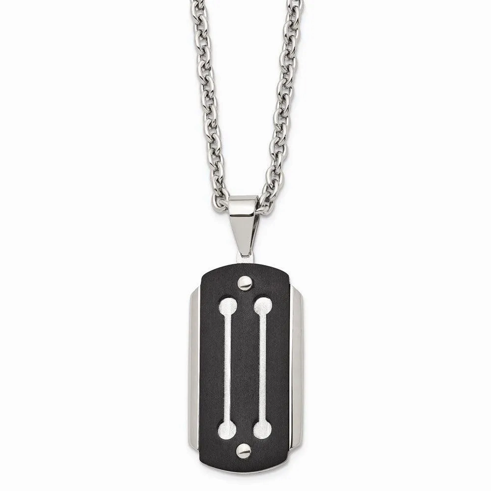 Stainless Steel Brushed and Polished Black IP-plated Necklace
