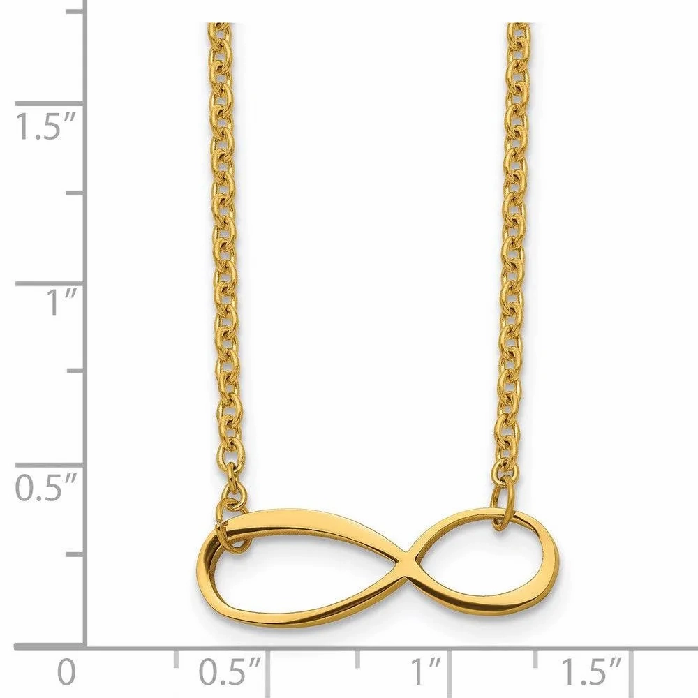 Stainless Steel Infinity Yellow IP-plated Polished Necklace