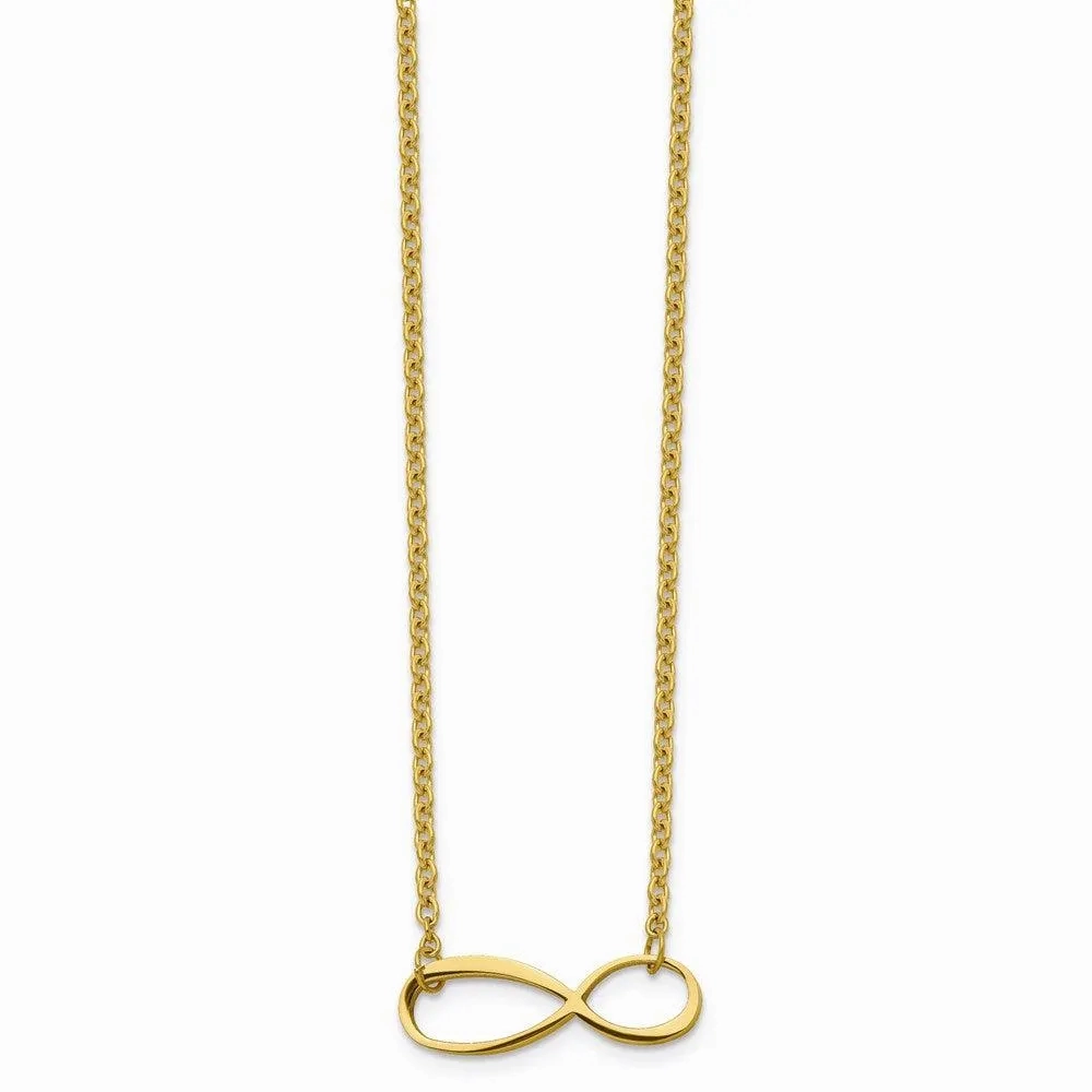 Stainless Steel Infinity Yellow IP-plated Polished Necklace