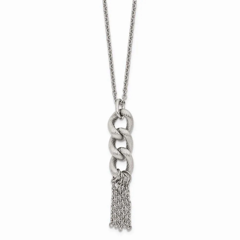 Stainless Steel Oval Chain with 2in ext. Necklace