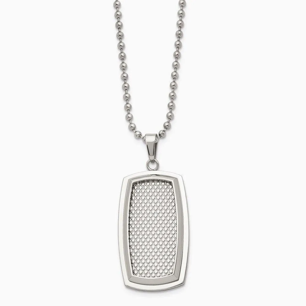 Stainless Steel Polished and Textured Necklace