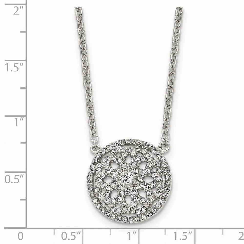Stainless Steel Polished CZ 2mm Necklace