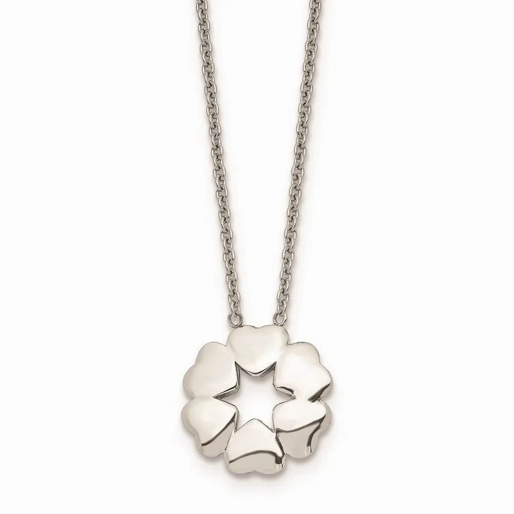 Stainless Steel Polished Flower Necklace