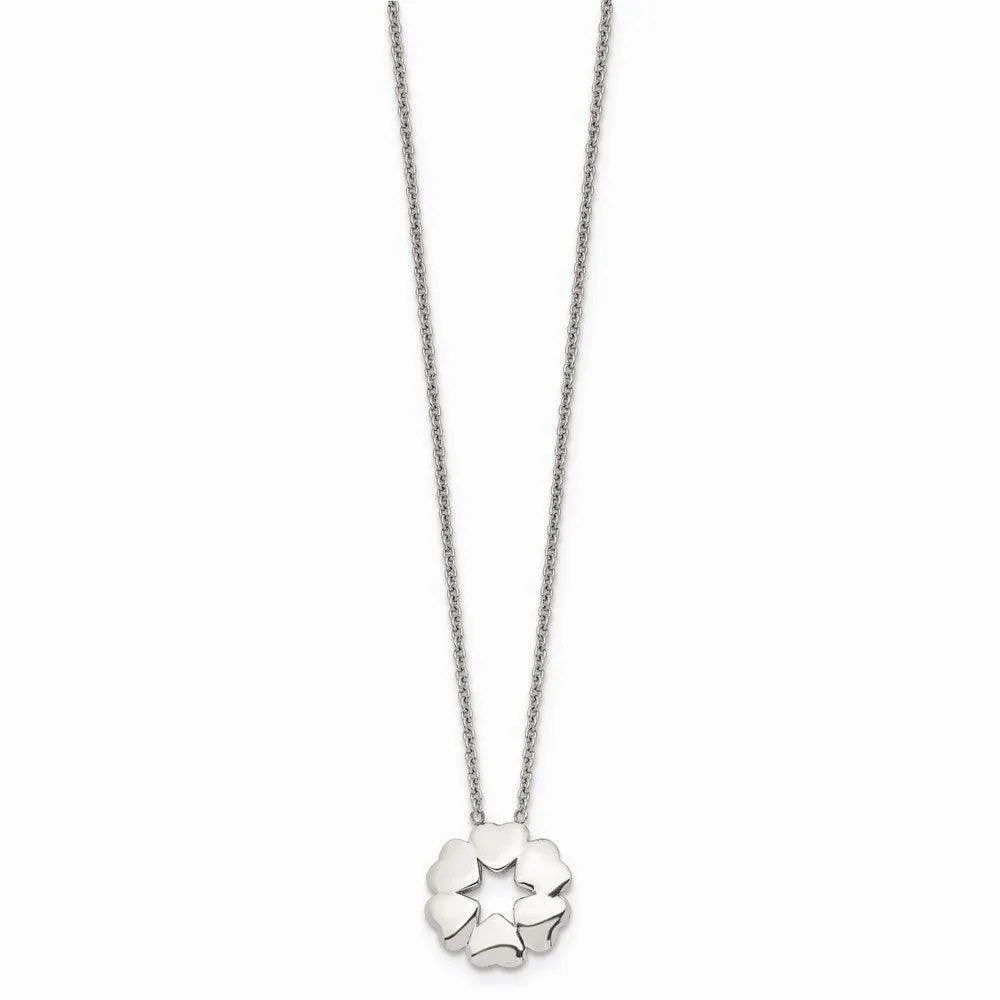 Stainless Steel Polished Flower Necklace